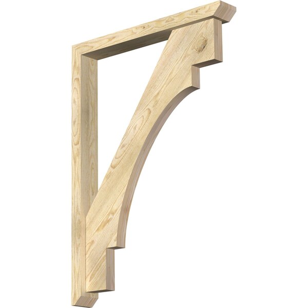 Ekena Millwork Merced Slat Rough Sawn Bracket w/ Offset Brace, Douglas Fir, 4"W x 30"D x 42"H BKT0402X30X42MRC06RDF - main
